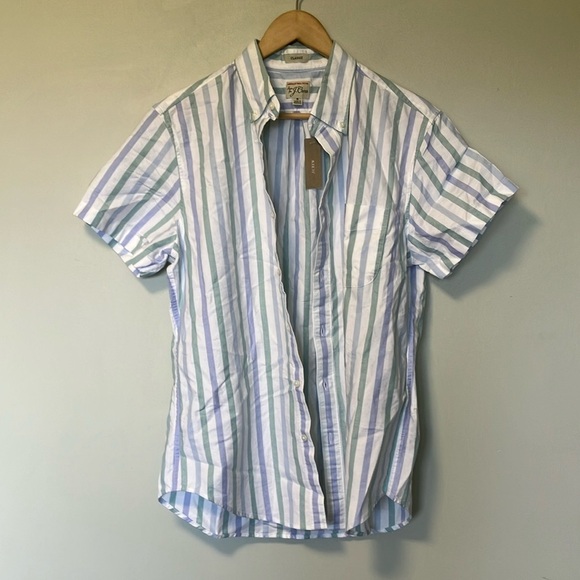 NWT J. Crew Men's Striped Short Sleeve Shirt - Picture 3 of 8